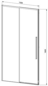 Дверь для душа, в нишу 1300хh1950мм, раздвиж, 1 дверь, 1 неподв.секция, правая/левая, (стекло прозрач.6мм Easy Clean, фурн.цв.черный матов),  ZZ Vincea Slim-N VDS-4SN130CGB