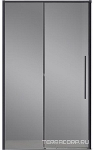 Дверь для душа, в нишу 1300хh1950мм, раздвиж, 1 дверь, 1 неподв.секция, правая/левая, (стекло прозрач.6мм Easy Clean, фурн.цв.черный матов),  ZZ Vincea Slim-N VDS-4SN130CGB