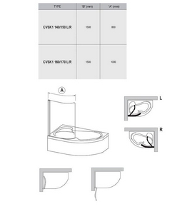 Шторка на ванну Ravak Rosa CVSK1 140/150 L Transparent, профиль хром, ZZ Ravak ROSA 7QLM0C00Y1