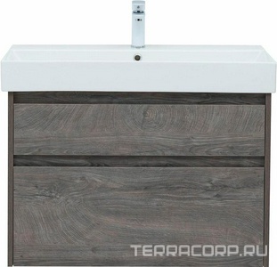 Тумба подвесная "" -85 см, цвет дуб рошелье, 2 выдвижн. ящик, БЕЗ раковины ZZ Aquanet Nova Lite 249937