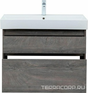 Тумба подвесная "" -85 см, цвет дуб рошелье, 2 выдвижн. ящик, БЕЗ раковины ZZ Aquanet Nova Lite 249937