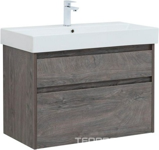 Тумба подвесная "" -85 см, цвет дуб рошелье, 2 выдвижн. ящик, БЕЗ раковины ZZ Aquanet Nova Lite 249937