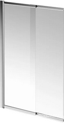 Шторка на ванну 100*h150 см, раздвижная, стекло прозрачное, цв. хром