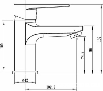 Смеситель для раковины, без донного клапана, цв.хром ESKO Budapest BT26