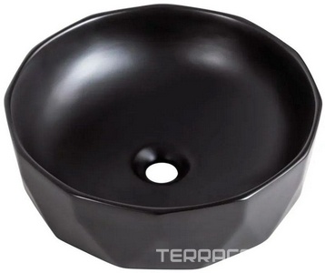 Раковина накладная на столешницу, круглая 410х410хh135мм, без отв.д/смесит., без перелива, (цв.черный матовый), BelBagno ZZ BelBagno Универсал BB1409H301