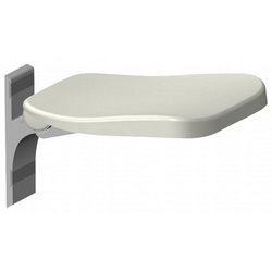 Сидение откидное, для душа, 374х210х370мм, закругл., макс нагрузка 150кг., (алюминий, дюрапласт цв.белый), крепёж в компл., Сubo ZZ