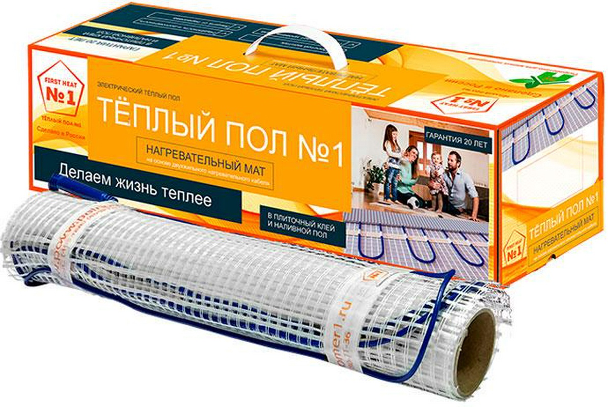 Комплект двухжильного нагревательного мата "Теплый пол №1" -1050-7 м2