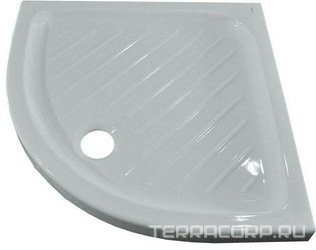 Поддон 80х80 см полукруглый, керамический, БЕЗ сифона ZZ