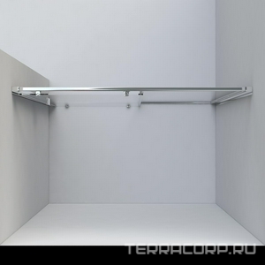 Дверь для душа, в нишу 1350хh1900мм, раздвижная, 1 дверь, 1 неподв.секция, правая/левая, (стекло прозрачное 6мм, фурн.цв.черный мат.),  ZZ Vincea Garda VDS-1G135CLB