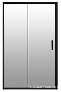 Дверь для душа, в нишу 1350хh1900мм, раздвижная, 1 дверь, 1 неподв.секция, правая/левая, (стекло прозрачное 6мм, фурн.цв.черный мат.),  ZZ Vincea Garda VDS-1G135CLB