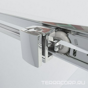 Дверь для душа, в нишу 1350хh1900мм, раздвижная, 1 дверь, 1 неподв.секция, правая/левая, (стекло прозрачное 6мм, фурн.цв.черный мат.),  ZZ Vincea Garda VDS-1G135CLB