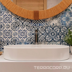 Раковина накладная на столешницу, овальная, 600x390хh120мм, без отв.д/смесит., без перелива, (цв.белый глянец),  Aqueduto Espiral ESP0210