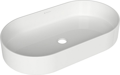 Раковина накладная на столешницу, овальная, 600x390хh120мм, без отв.д/смесит., без перелива, (цв.белый глянец),  Aqueduto Espiral ESP0210