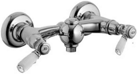 Смеситель для душа, (цв.хром), (2 ручки с белыми пластик. вставками SO - Sogno), Old italy ZZ