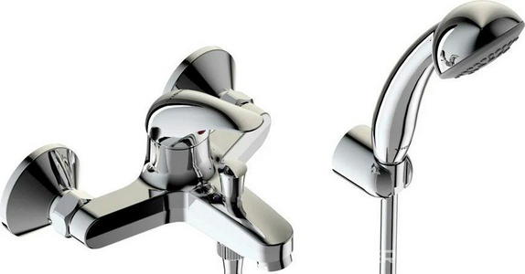 Смеситель для ванны/душа "", короткий излив, с душевым гарнитуром KL Vidima Орион BA004AA