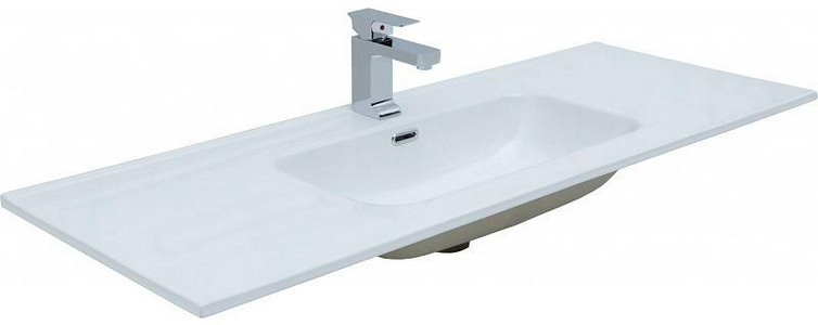 Раковина-столешница  120 см,(без тумбы не продается), цвет белый ZZ Aquanet Flat 254366