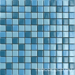 Мозаика 25FL-S-088 (зел хром10% +голубой+голубой10%) бассейновая (чип 2.5x2.5) ZZ|31.5x31.5