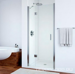 Дверь в нишу , 100x190 см, одностворчатая распашная, левая, профиль гл.хром, стекло прозрачное ZZ Vegas Glass AFP AFP 0100 08 01