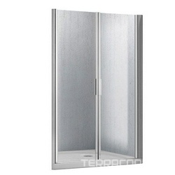 Дверь для душа, в нишу 1200(1175-1225)хh1900мм, 2-х створчатая, распашная, (стекло прозрачн.5мм, фурн.цв.хром), Sela ZZ