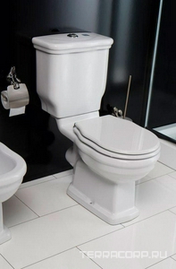 Сиденье для унитаза, с микролифтом, (МДФ цв.белый, петли цв.хром),  ZZ BelBagno Boheme BB115SCM-CRM