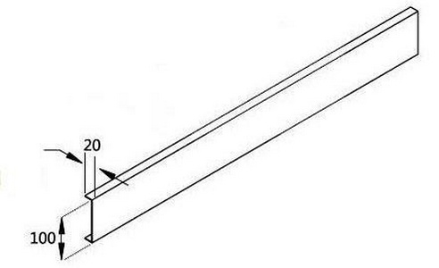 Экран для прямоугольного душевого поддона 1000х800хh100мм, из двух частей, (алюмин. цв.белый), Cezares ZZ Cezares Универсал TRAY-AS-AH-100/80-100-SCR