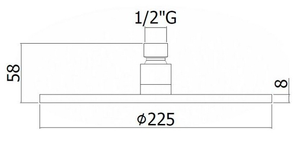 Душ верхний, стационарный, круглый d225мм, G 1/2, антикальц., (латунь цв.белый матовый), Master ZZ Paffoni Универсал ZSOF074BO
