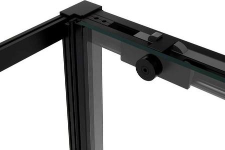 Душевой уголок 1300х800хh2000мм, прямоуг., правый/левый, (стекло прозрачное 6мм Easy Clean, фурн.цв.черный матовый),  ZZ Vincea Slim Soft VSR-1SS8013CLB