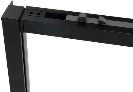 Душевой уголок 1300х800хh2000мм, прямоуг., правый/левый, (стекло прозрачное 6мм Easy Clean, фурн.цв.черный матовый),  ZZ Vincea Slim Soft VSR-1SS8013CLB