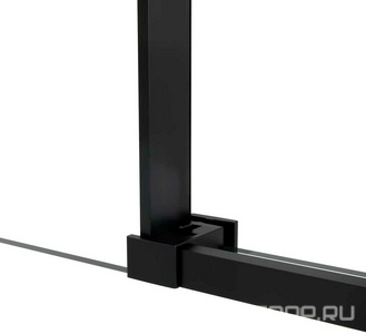 Душевой уголок 1300х800хh2000мм, прямоуг., правый/левый, (стекло прозрачное 6мм Easy Clean, фурн.цв.черный матовый),  ZZ Vincea Slim Soft VSR-1SS8013CLB