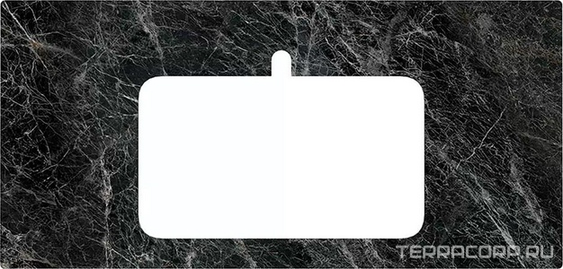 Cтолешница из плитки для мебели , 100 см, для раковин встраиваемых сверху, "Риальто темный серый лаппатированный" XX Kerama Marazzi Plaza PL2.VT93\100