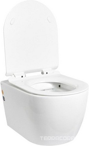 Унитаз подвесной с крышкой-сидением микролифт, безободковый, цв.белый Aquanet Logan 261951