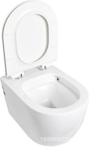 Унитаз подвесной с крышкой-сидением микролифт, безободковый, цв.белый Aquanet Logan 261951