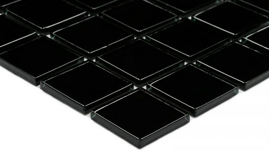 Мозаика Bonaparte Мозаика стеклянная Black glass (25x25x4) 30x30 Комбинированный 