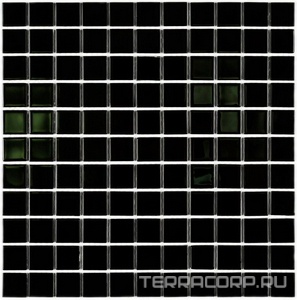 Мозаика Bonaparte Мозаика стеклянная Black glass (25x25x4) 30x30 Комбинированный 