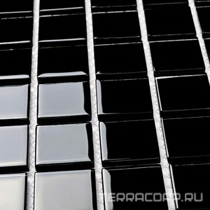 Мозаика Bonaparte Мозаика стеклянная Black glass (25x25x4) 30x30 Комбинированный 