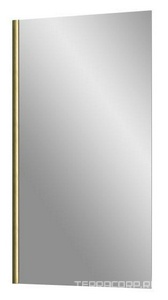 Шторка на ванну, 800х1400 мм, стекло 6 мм с покрытием, профиль матовое золото, ZZ Wasserkraft Aisch 55P01-80 Fixed