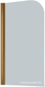 Шторка на ванну 75*140 см, ЛЕВАЯ профиль бронза, стекло "шиншилла" ZZ Vegas Glass EV EV 76 05 02 левая