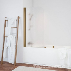 Шторка на ванну 75*140 см, ЛЕВАЯ профиль бронза, стекло "шиншилла" ZZ Vegas Glass EV EV 76 05 02 левая