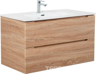 База под раковину подвесная с 2 выкатными ящиками, 1010х460х515мм, (без раковины), (цв.Rovere Bianco), Etna ZZ