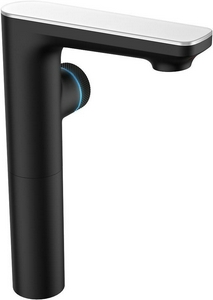 Смеситель для раковины Berges  076004, высокий, сенсорный, с термостатом БЕЗ донного клапана, подсветка, цв. черный ZZ Berges Morans 076004