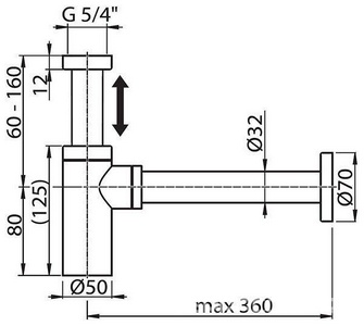Сифон для умывальника ХРОМ Ravak Универсал X01371