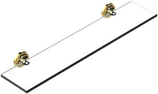 Полка стекл. 600мм с металл. держателями (цв. латунь (Luxbrass))  ZZ THG Versailles G14-D03-00564