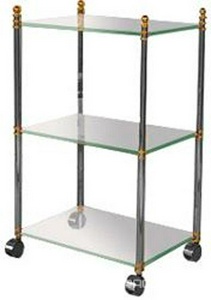 Этажерка передвижная, на колёсиках, h72х45х32 см (хром/золото),  ZZ Pomd'or Dina 16.91.71.003