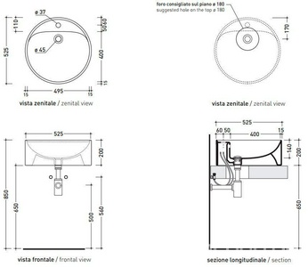 Колонна керамическая, круглая d42хh69см, монтаж с раковинами арт.5050/42A и 5050/42/C, сифон с выпуском в пол и крепёж в компл., (цв.белый),  ZZ Flaminia Twin 5050/COLC