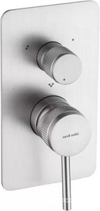 Смеситель для душа/ванны, встраиваемый в стену, с переключателем на 3 выхода, (цв.браш.никель),  3.0 ZZ Allen Brau Priority 5.31A11-BN