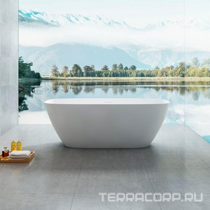 Ванна 1700х720хh550мм, отдельностоящая, интегрир.слив перелив, д/к в цвет ванны в компл.,(иск.камень Solid Surface цв.белый мат), Vincea ZZ Vincea Ванны VBT-6S02MW