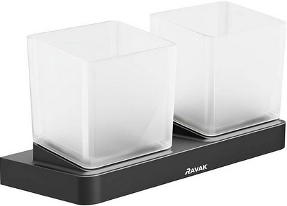 Стакан для щеток подвесной TD 220.20, стекло/черный Ravak 10° X07P558