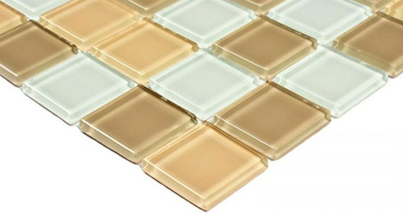 Мозаика Bonaparte Мозаика стеклянная Raf coffee  (25x24x4) 30x29,9 Комбинированный 