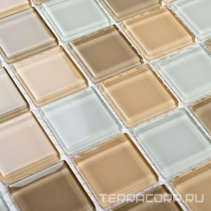 Мозаика Bonaparte Мозаика стеклянная Raf coffee  (25x24x4) 30x29,9 Комбинированный 