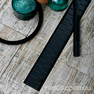 Водоотводящий желоб 550 мм MEDIUM, с решеткой, цв.черный Veconi Универсал V550MB